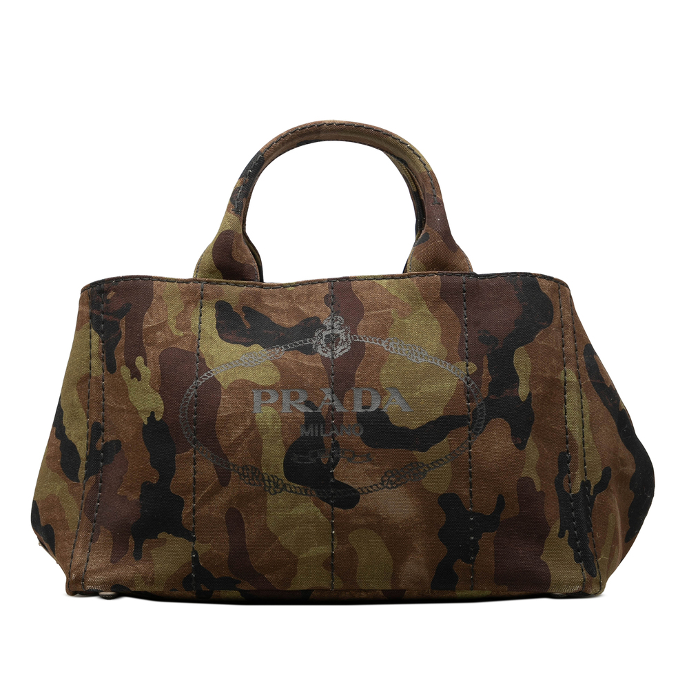 Pre-Loved Prada Canvas Canapa Logo Camouflage Tote